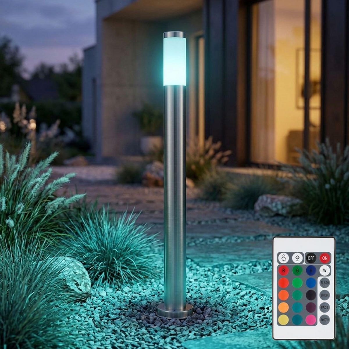 LED WEGELEUCHTE Silber Metall - Silberfarben, Metall (7.8/7.8/110cm) - Globo Lighting