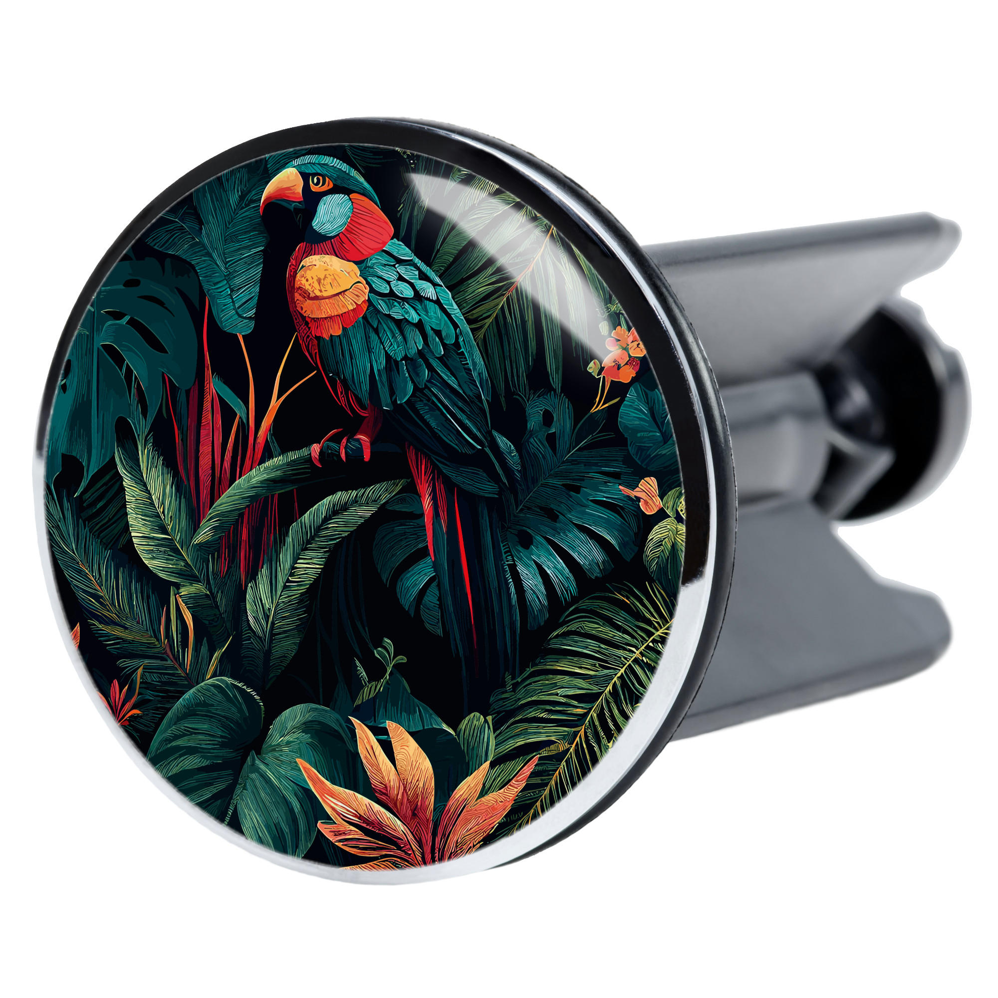 WASCHBECKENSTÖPSEL Exotic - Grün, Kunststoff/Metall (4/7/7cm) - Sanilo