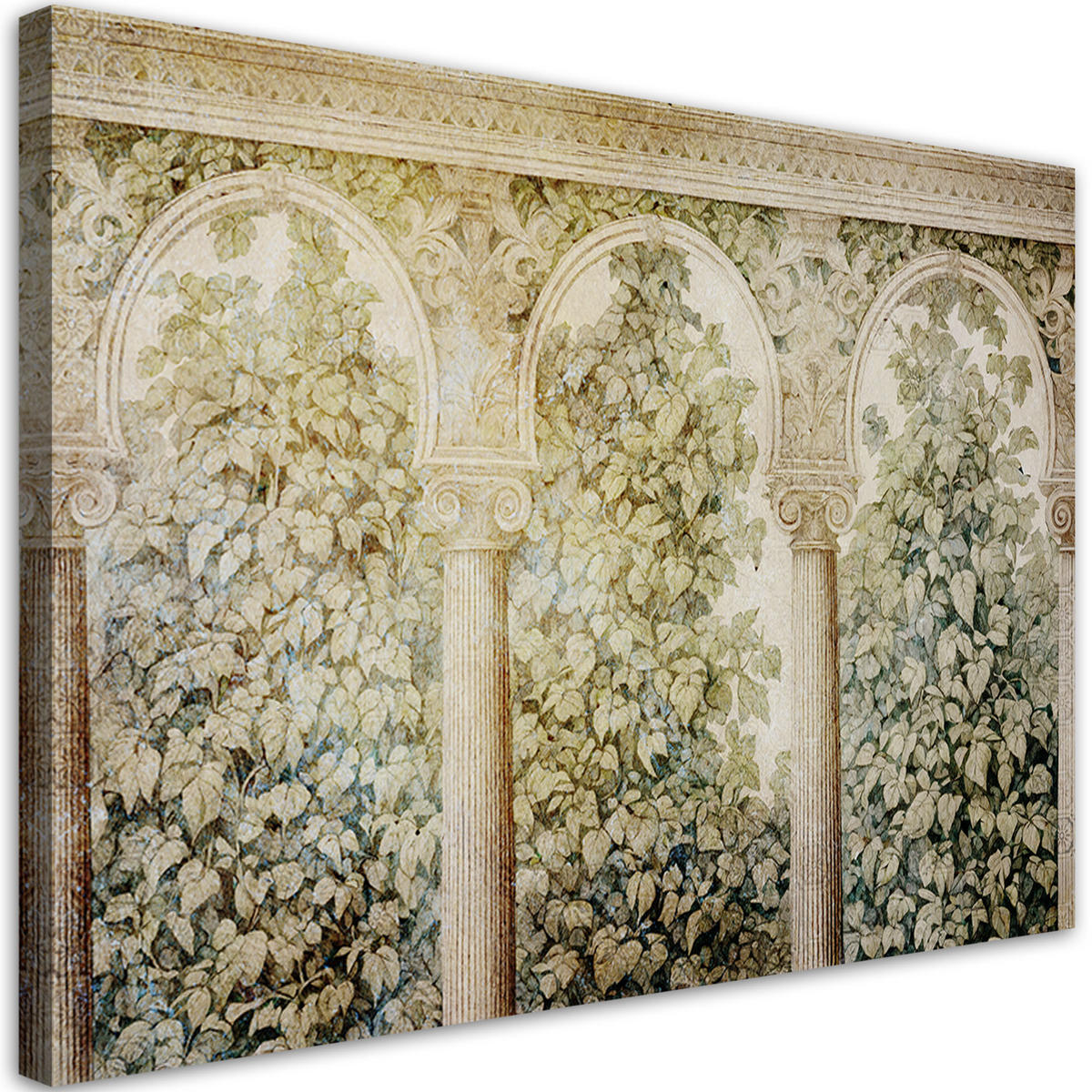 WANDBILD säulen efeupflanzen - Beige, Textil (60/40cm) - Feeby