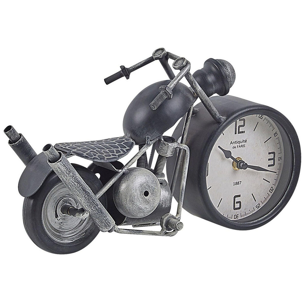 TISCHUHR Schwarz/Weiß/Silber Berno - Silberfarben/Schwarz, Metall (30/19/11cm) - Beliani
