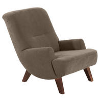 SESSEL Kajsa 71x80x101 Bezug Veloursstoff Buche nussbaum/sahara - Nussbaumfarben/Sahara, Kunststoff (101/80/71cm) - 58aufmkessel