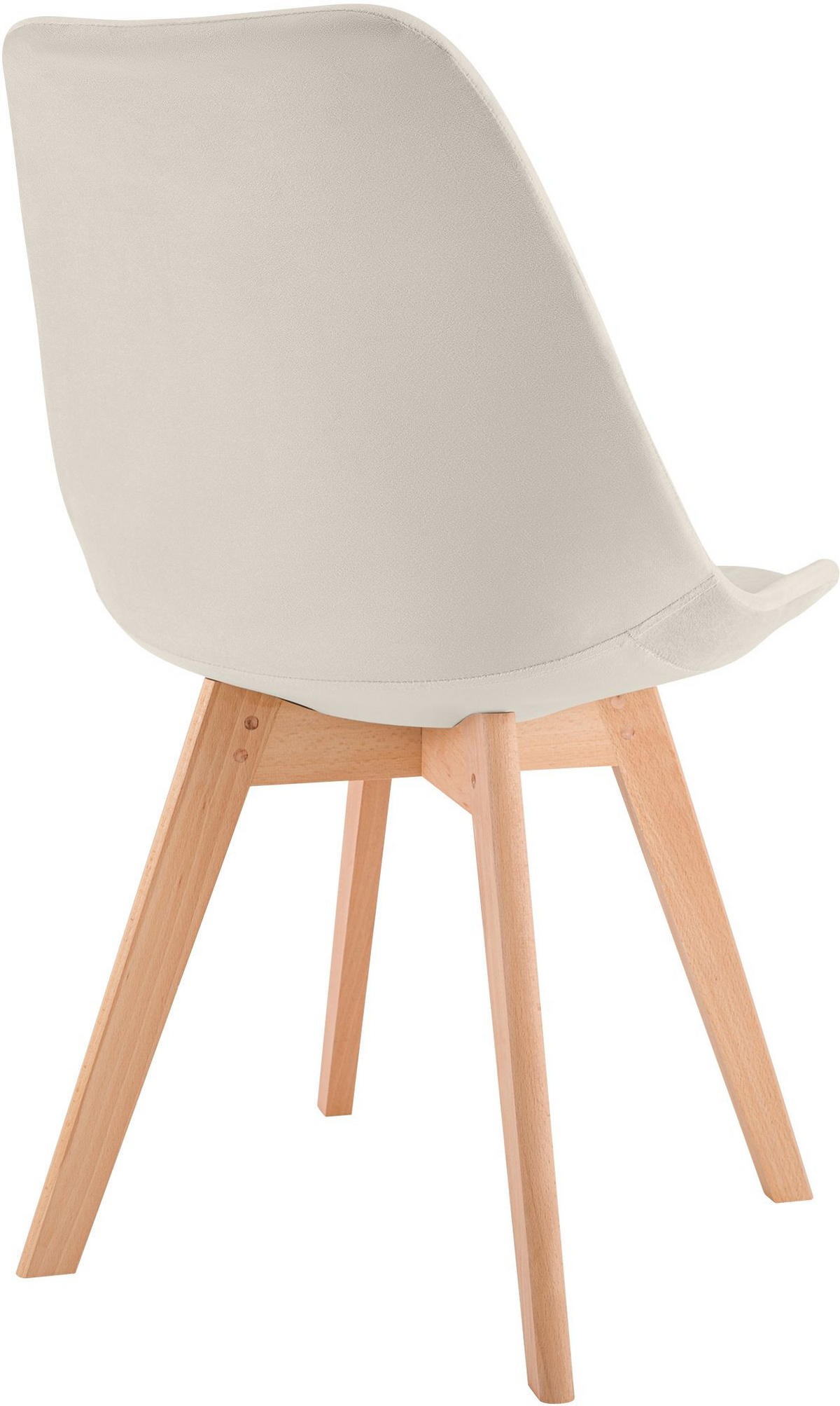 STUHL Samt beige - Eukalyptusholzfarben/Beige, Holz/Textil (49/83/50cm) - CLP
