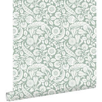 TAPETE Blumenmuster 53 cm x 10.05 m - Grün, Papier (53/1000cm) - ESTAhome