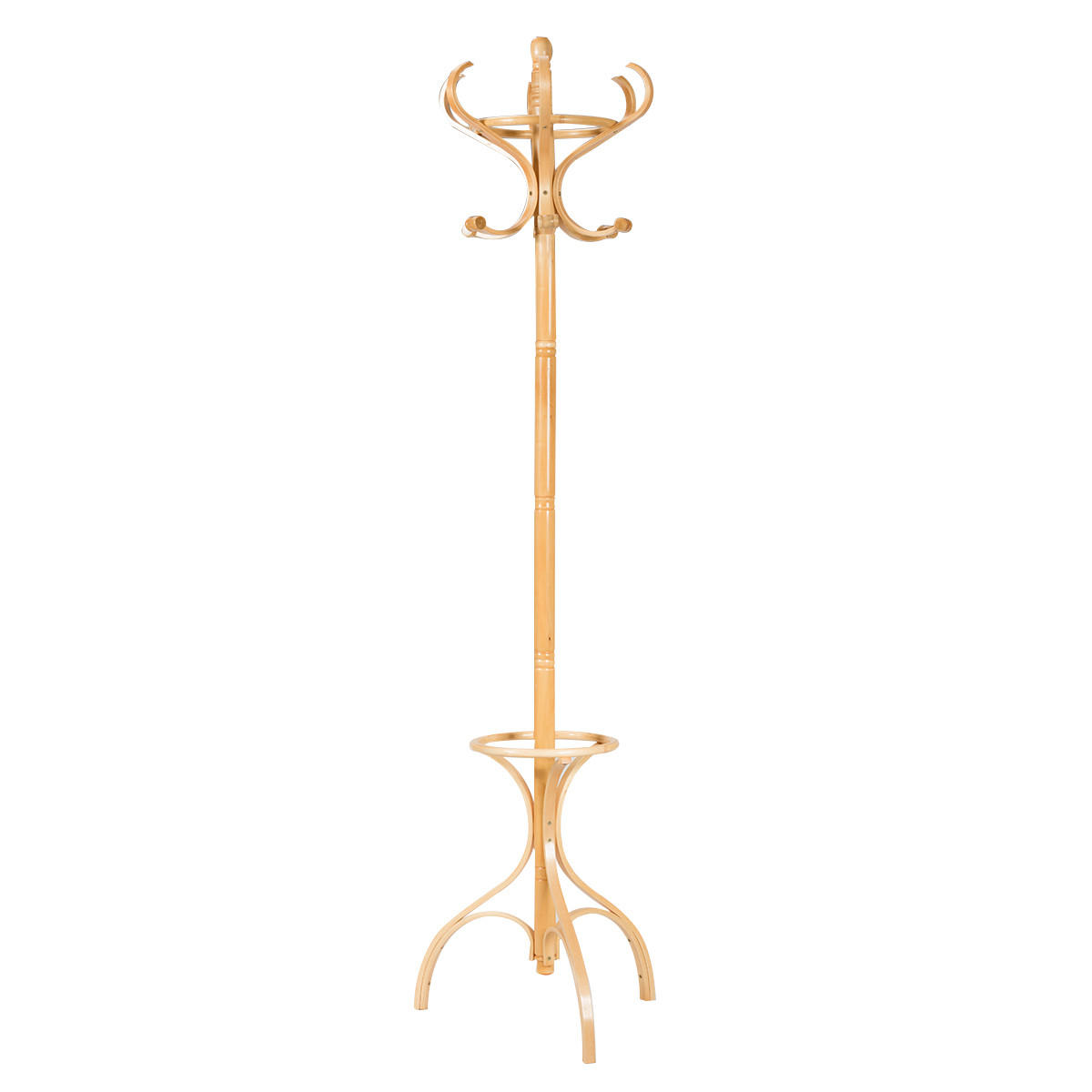 KLÄDHÄNGARE med skärmhållare av trä Antik ek 182/48/48 cm