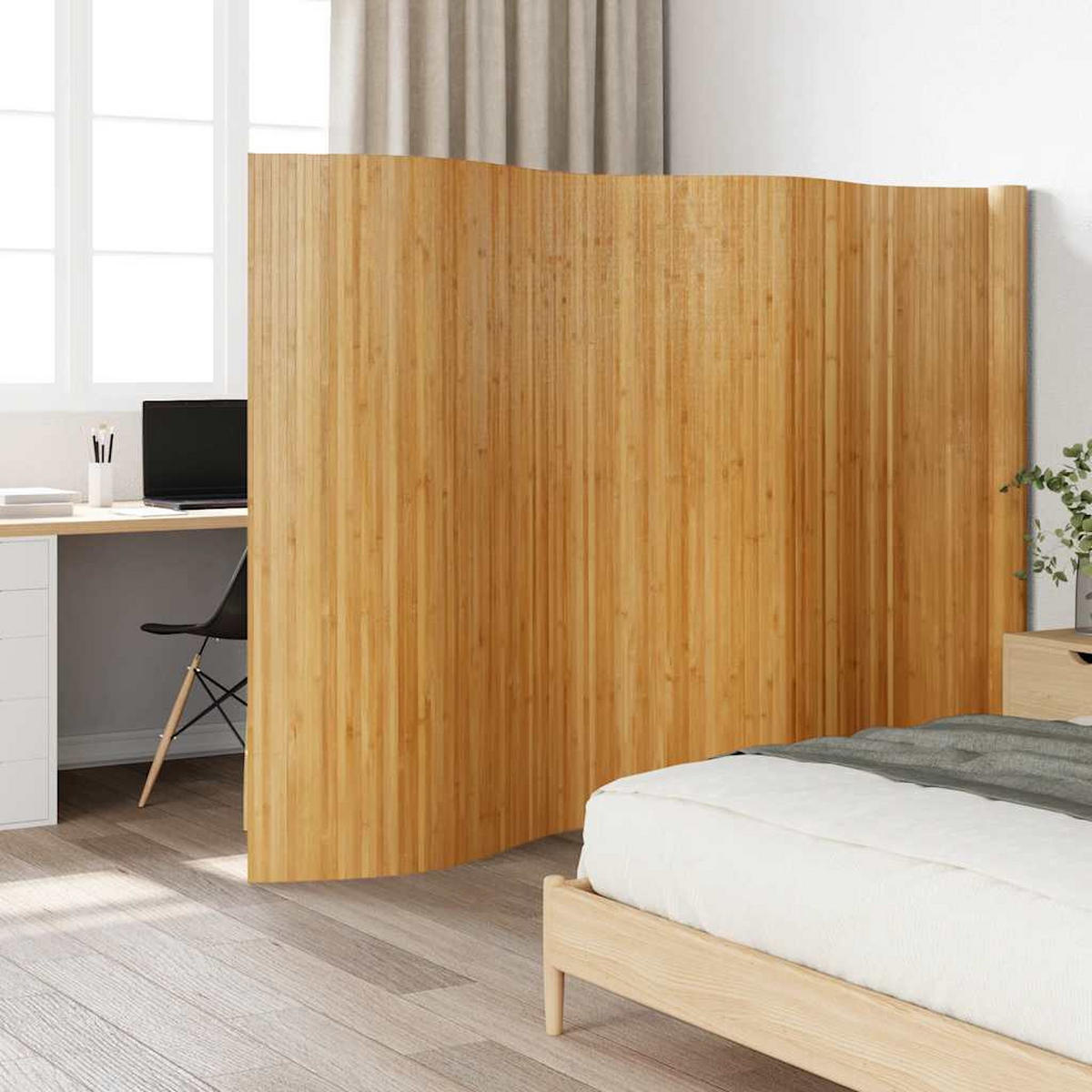 PARAVENT Natur Breite 600 Cm Höhe 165 Cm Bambus - Braun, Holz (0.2/165/600cm) - vidaXL
