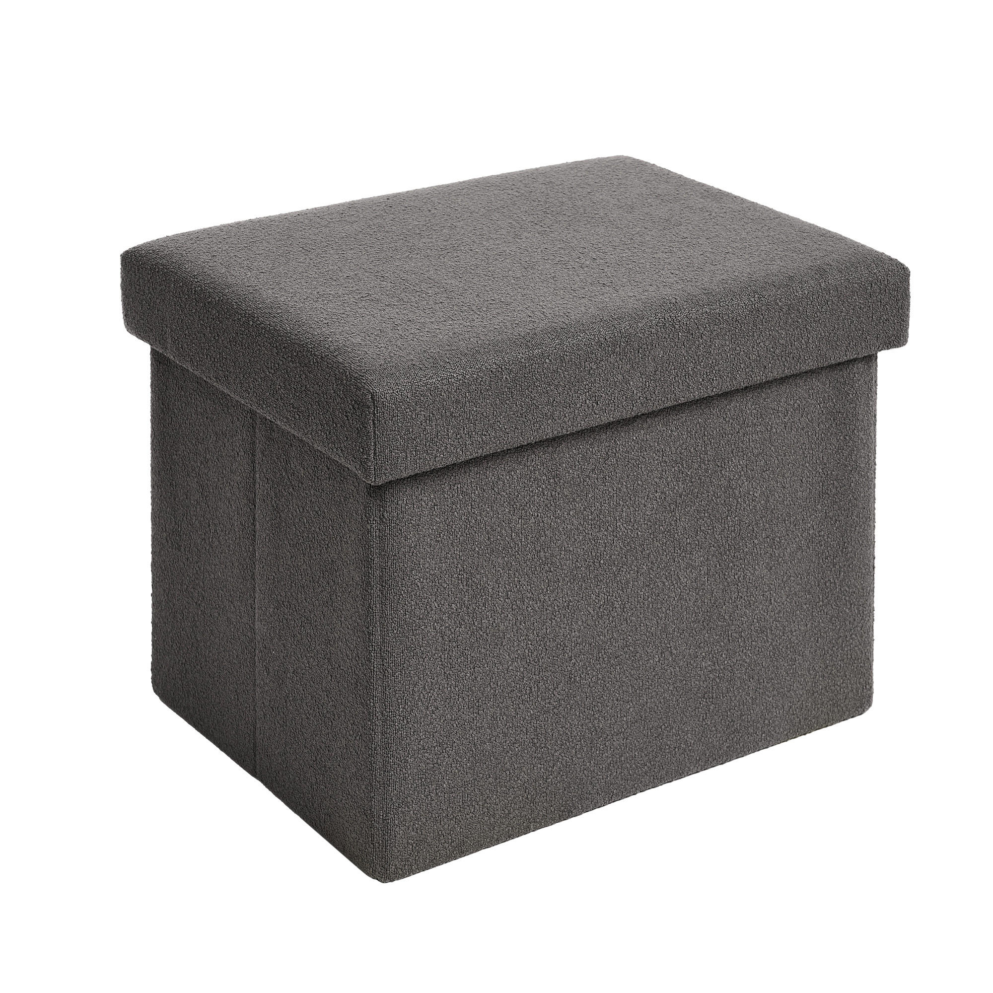 SITZHOCKER 41/31/31 cm, faltbar, Dunkelgrau - Dunkelgrau, Kunststoff (31/31/41cm) - Laleni