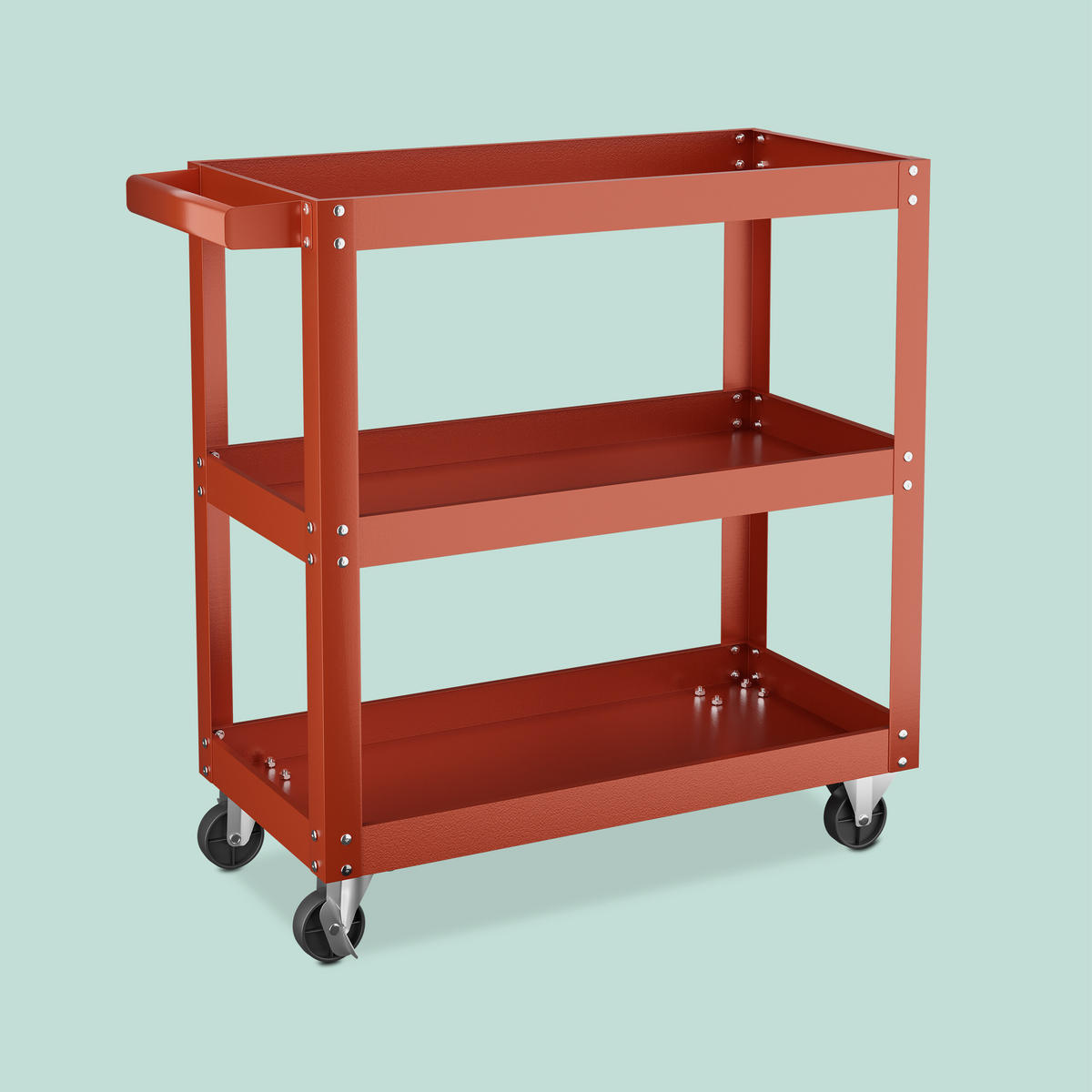 WERKSTATTWAGEN - Rot, Kunststoff/Metall (78/76/35cm) - Relaxdays