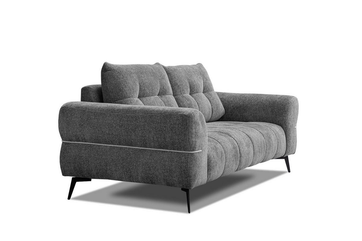SOFA SALVINI 2,5-Sitzer, graphitfarben - Schwarz/Graphitfarben, Holzwerkstoff/Textil (176/88/99cm) - Courtois Laville