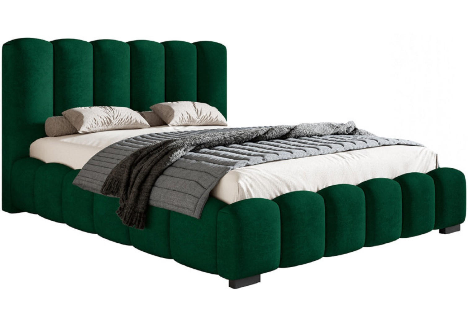 BETT Bezugsstoff Flaschengrün BEN 18 Mit Bettkasten 120x200 cm - Grün, Textil - Sepro Meble