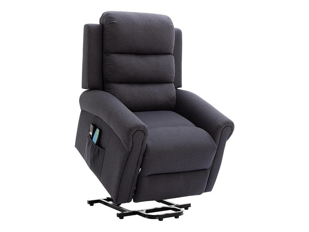 MASSAGESESSEL mit elektrischer Aufstehhilfe - Stoff - Anthrazit - LOVARI - Anthrazit, Textil (91/107/84cm) - Vente-Unique