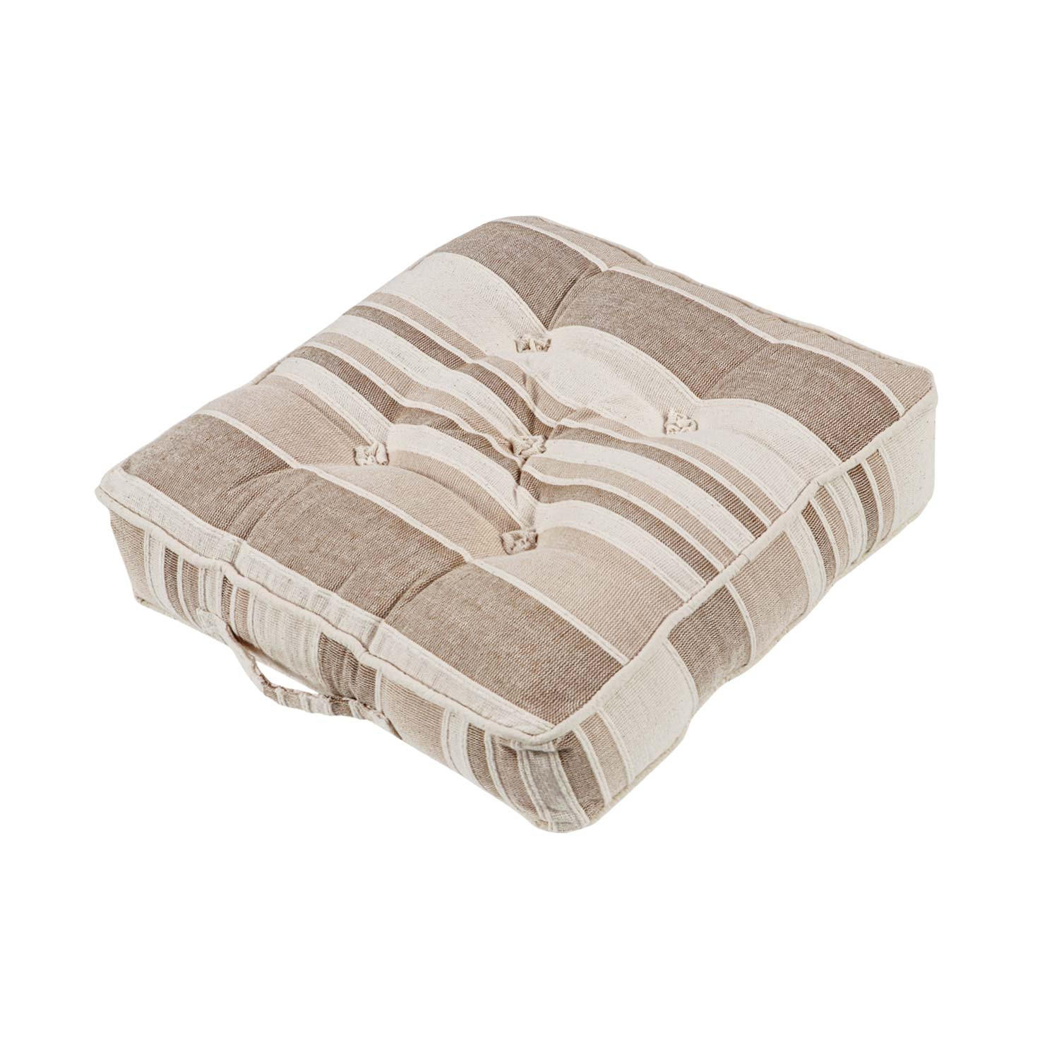 SITZKISSEN Morocco beige gestreift 40/40/8 cm - Beige, Textil (40/40/8cm) - Homescapes
