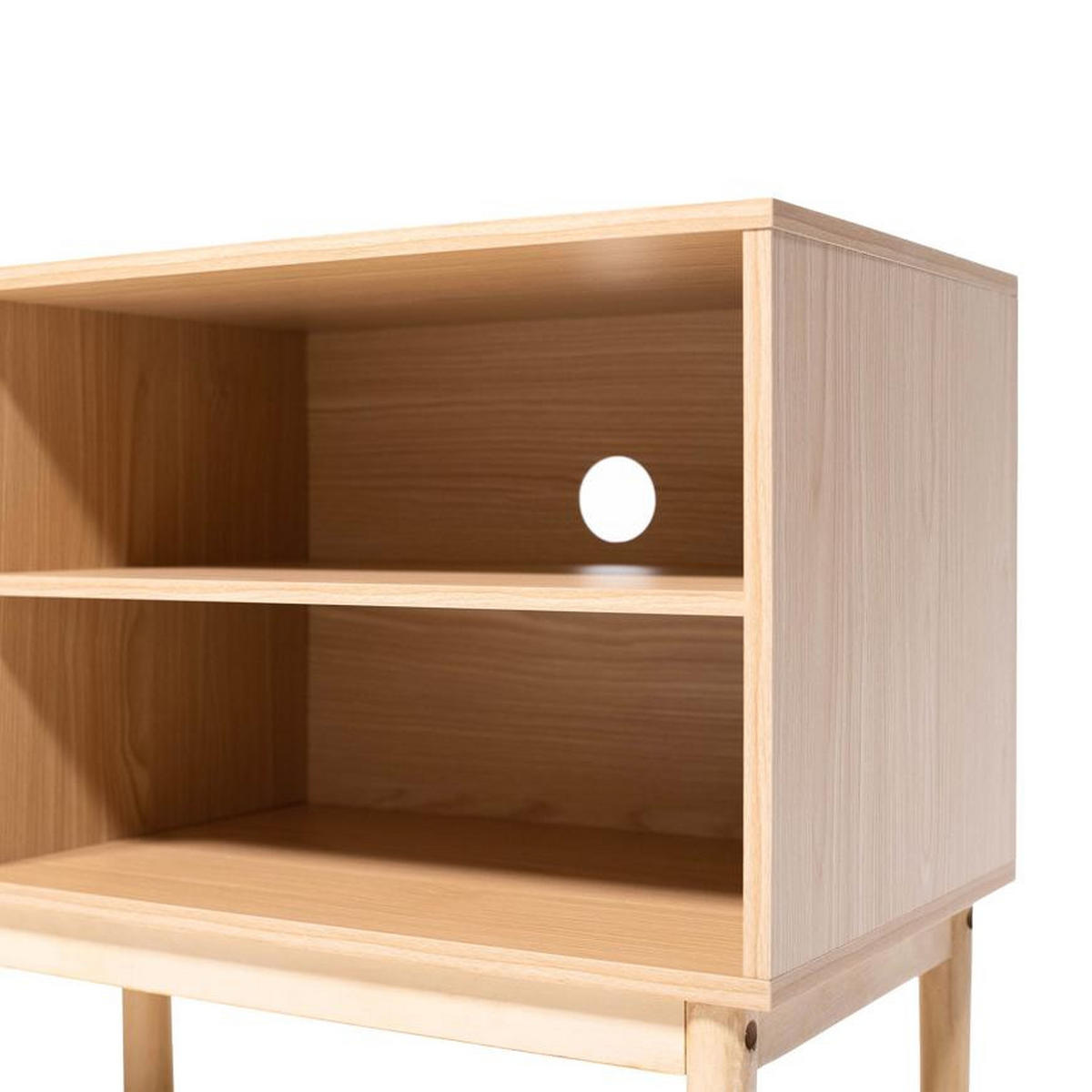 TV-LOWBOARD NOLAN Eichenholzfarbe stil Skandinavischer - Beige/Goldfarben, Holz/Metall (40/60/140cm) - Sicaan