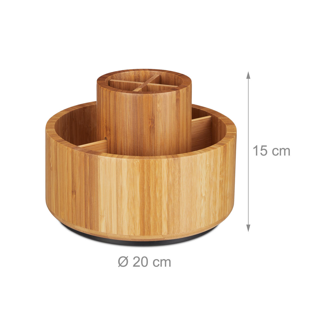 MAKEUP Organizer - Hellbraun, Holz/Kunststoff (20/15/20cm) - Relaxdays