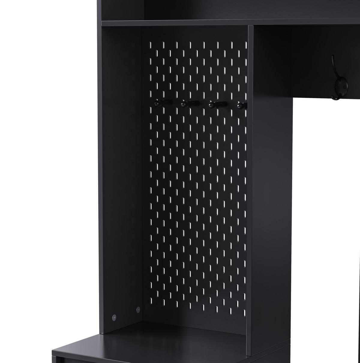 GARDEROBE 100/180/35 cm Schwarz aus MDF mit Sitzbank - Schwarz, Holzwerkstoff (35/180/100cm) - OKMYHOME
