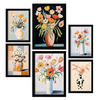 POSTER Set Mit 6 Blumenvasen A3 & A4 Schwarzer Rahmen - Schwarz, Papier (29/3cm) - Nacnic