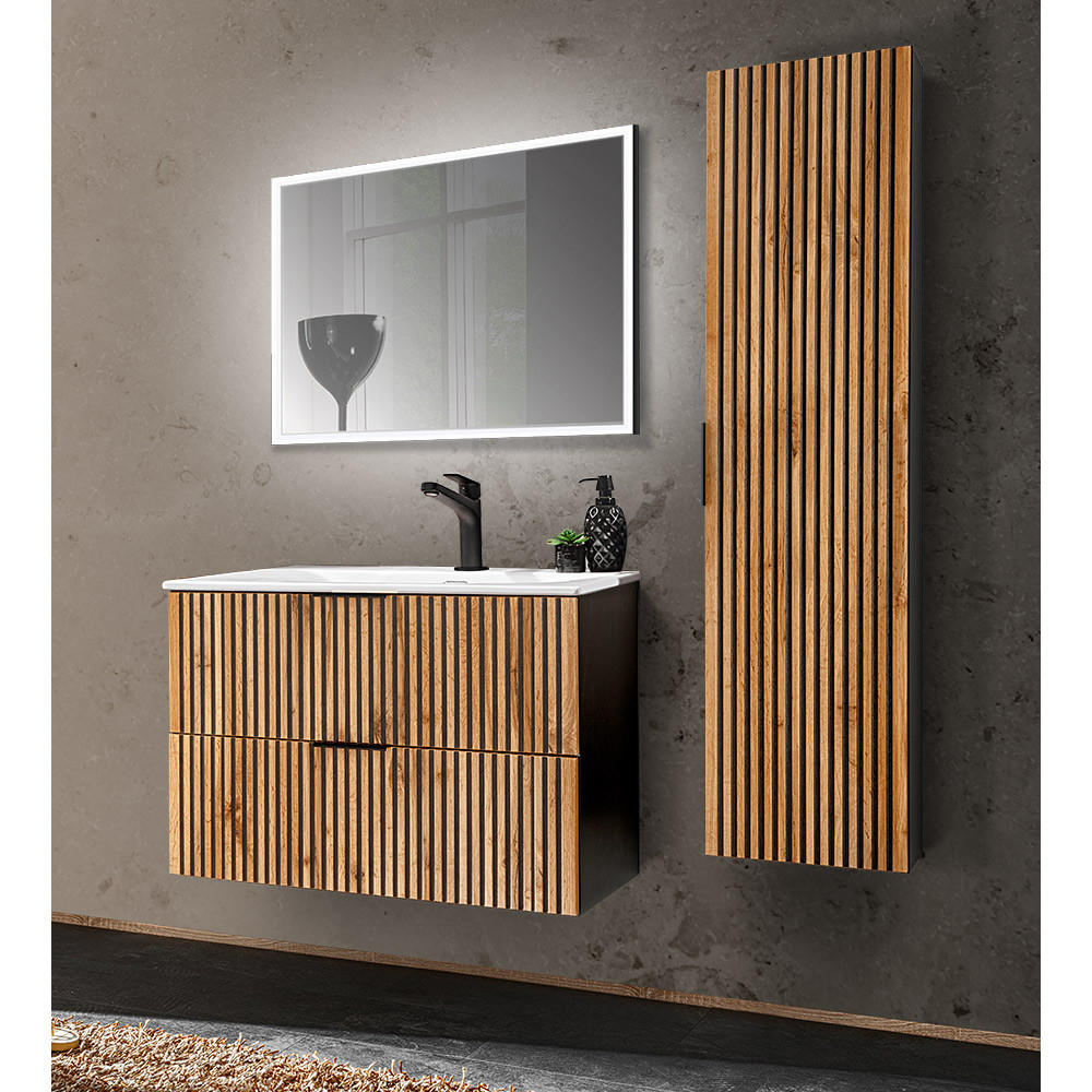 Lomado Badmöbel-Set Braun 130x200x46 cm