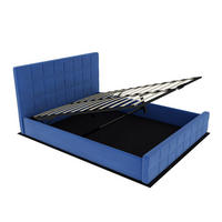 STAURAUMBETT 160/200 cm DE-35403 mit Staufach Blau - Blau, Metall (160/200cm) - ComfortXL