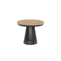 ESSTISCH Cone Bis - Hellbraun/Schwarz, Holzwerkstoff/Metall (100/100/76cm) - Meblini
