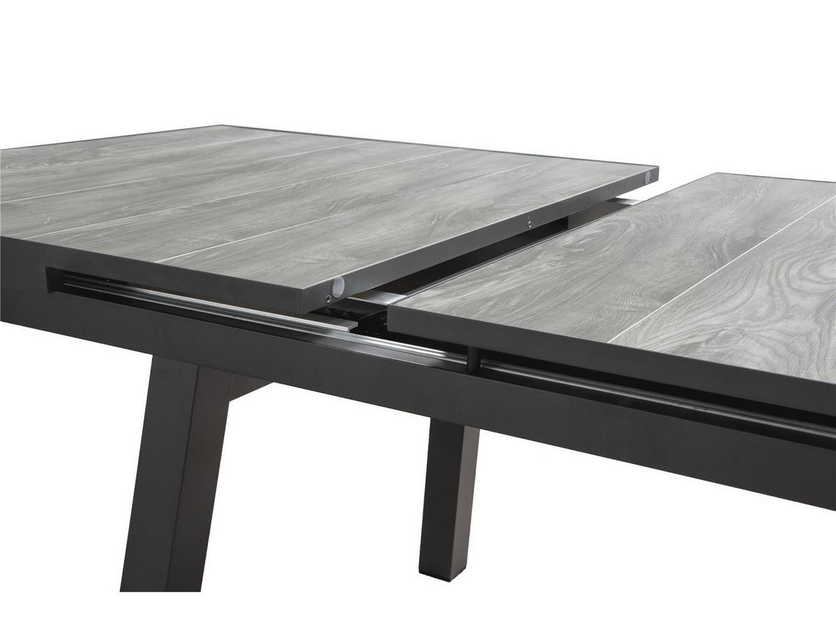 GARTENTISCH Darwin Aluminium ausziehbar 160-210/90/75 cm - Grau, Kunststoff (160/90/77cm) - Green Spirit