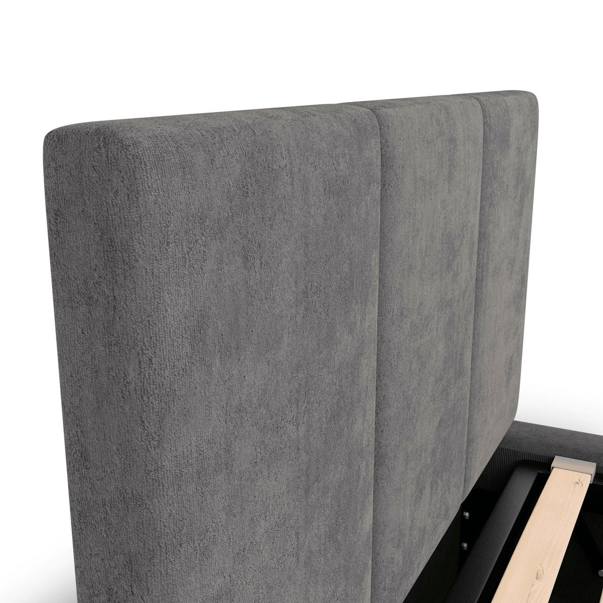 POLSTERBETT für Schlafzimmer Bett mit Stauraum Grau 90x200cm Kopfteil 110cm - Grau, Holzwerkstoff/Metall (90/200cm) - Muralo