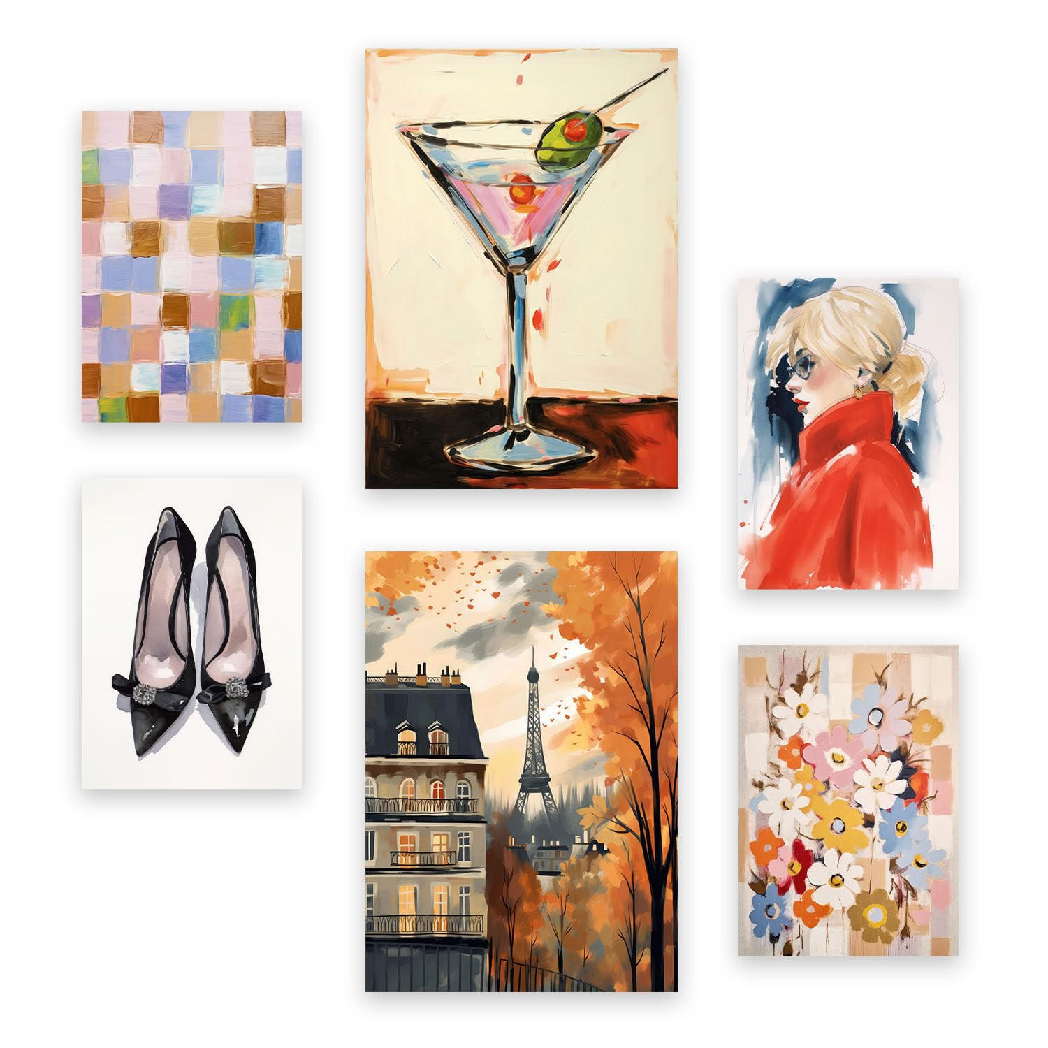 POSTER Set Mit 6 Cocktail In Paris A3 & A4 Rahmenlos - Klar, Papier (29/3cm) - Nacnic