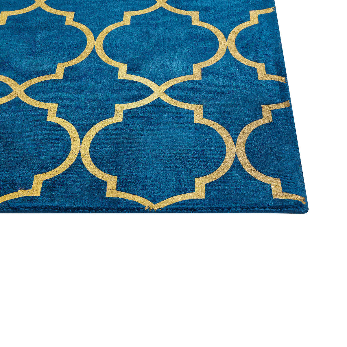 KURZFLOR-TEPPICH Yelki 200/140 cm - Blau, Naturmaterialien (140/200cm) - Beliani