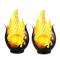 LED AUSSENLEUCHTE Metall Schwarz Gold 2er Set - Schwarz, Glas (16.5/12.5/26.5cm) - Globo Lighting