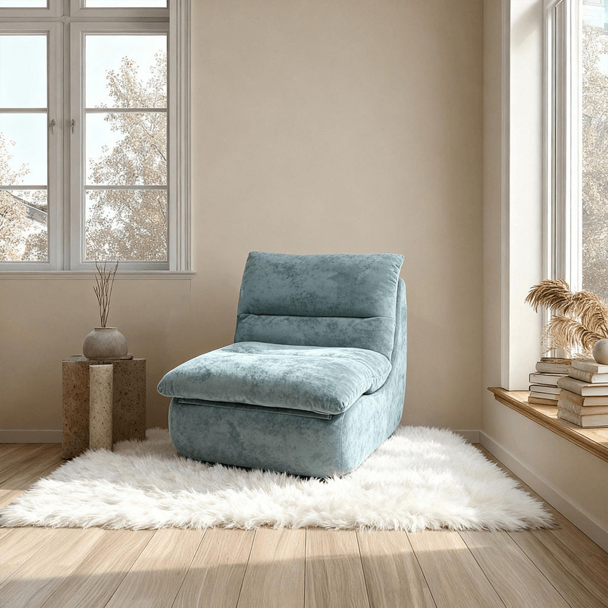 SESSEL Nuvia Salbei - Salbeigrün, Textil (80/75/100cm) - COCO Living