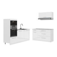 KUCHYŇA Fame-Line, Biely vysoký lesk/biely, 340 cm, AP Marble - biela/biela s vysokým leskom, kompozitné drevo (340/153.6/60cm) - Vicco