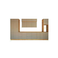 KÜCHENZEILE 460 cm - Nexa KÜ-LN-003 - in Beige / Matt - Beige/Schwarz, Holz/Metall (460/212/58cm) - ROYAL24_MARKT