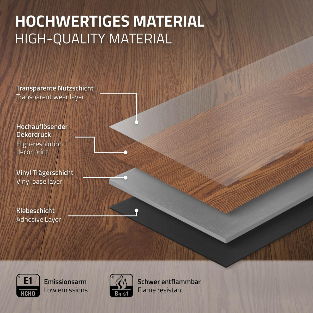 VINYLBODEN selbstklebend 2,23m²/16 Dielen Roteiche - Braun, Kunststoff (91.5/15.3/0.2cm) - ML-DESIGN
