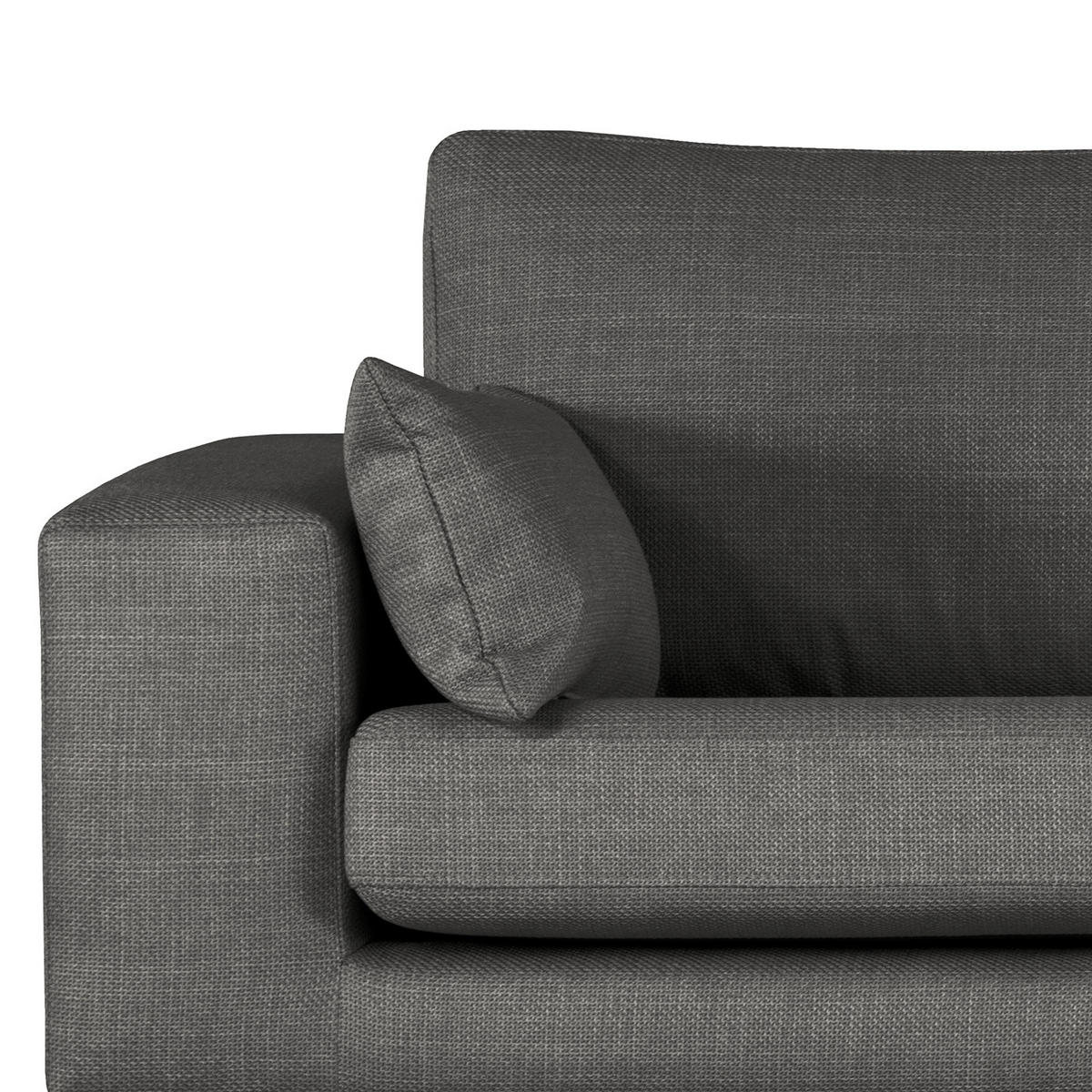 ECKSOFA mit Ottomane - Dunkelgrau/Buchefarben, Buchenholz/Textil (287/219cm) - home24