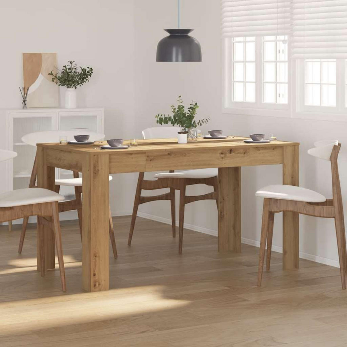 ESSTISCH Artisan-Eiche 140/74,5/76 Cm Holzwerkstoff - Hellbraun, Holzwerkstoff (140/74.5/76cm) - vidaXL