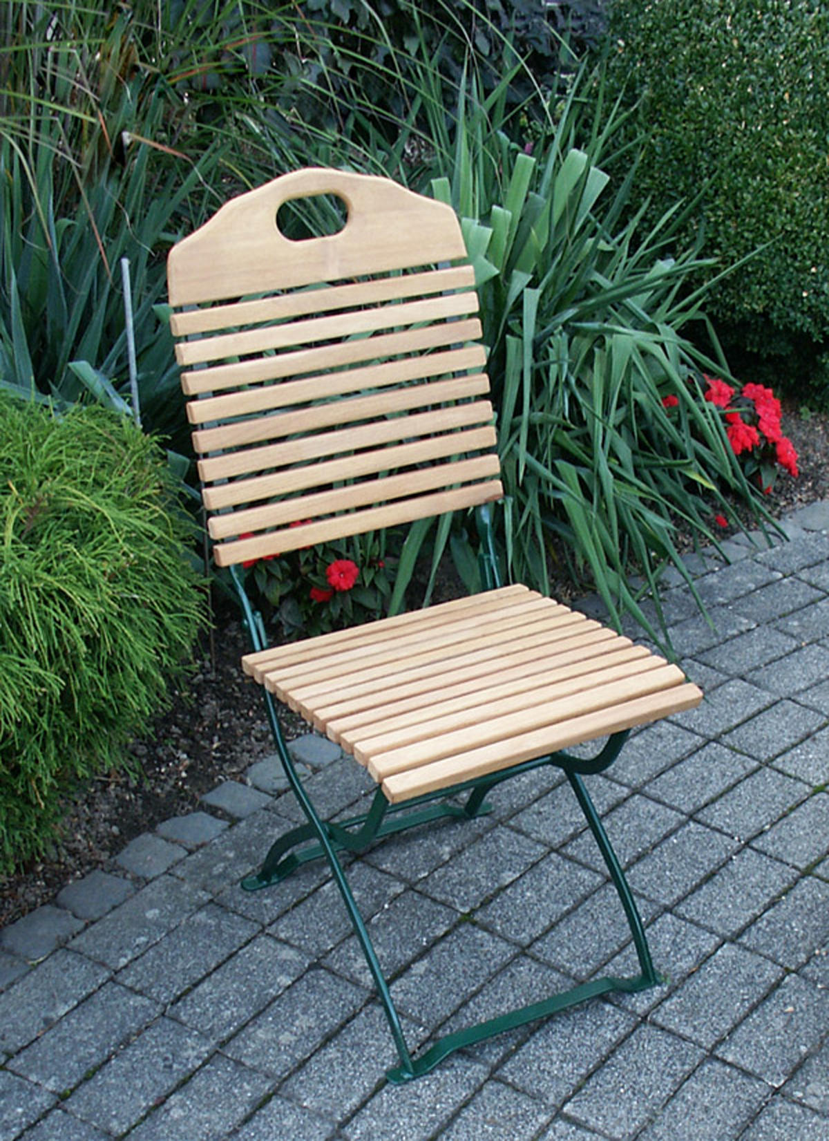GARTEN-GARNITUR Bad Belzig 3-teilig aus Robinienholz, Stahlgestell Grün - Braun, Holz - TPFGarden