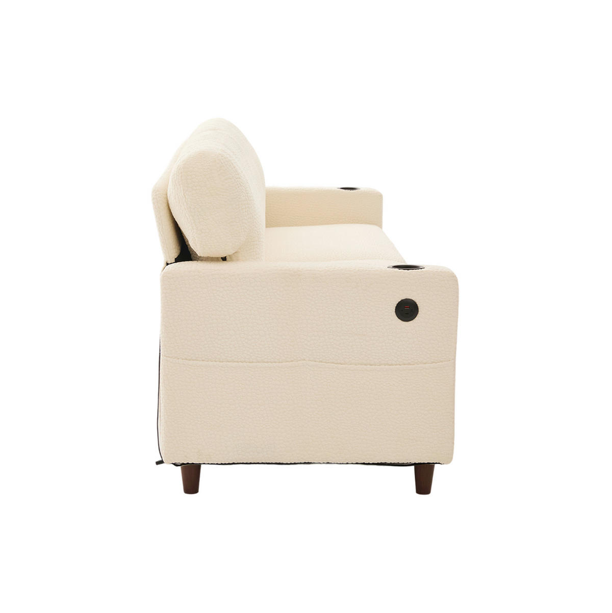 SOFA Zweisitzer mit USB-C 203 x 77,5 x 86 cm Chenille Beige - Beige, Kunststoff (203/86/77.5cm) - Meubliv
