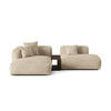 ECKSOFA modular links Martina aus Samt leichtes beige 2 Sitzplätze - Creme, Textil (176/285cm) - Micadoni