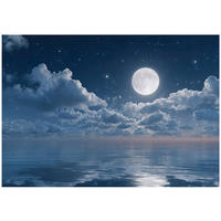FOTOTAPETE Meer Mond Blau 150x105 cm - Multicolor, Papier (150/105cm) - Wallarena