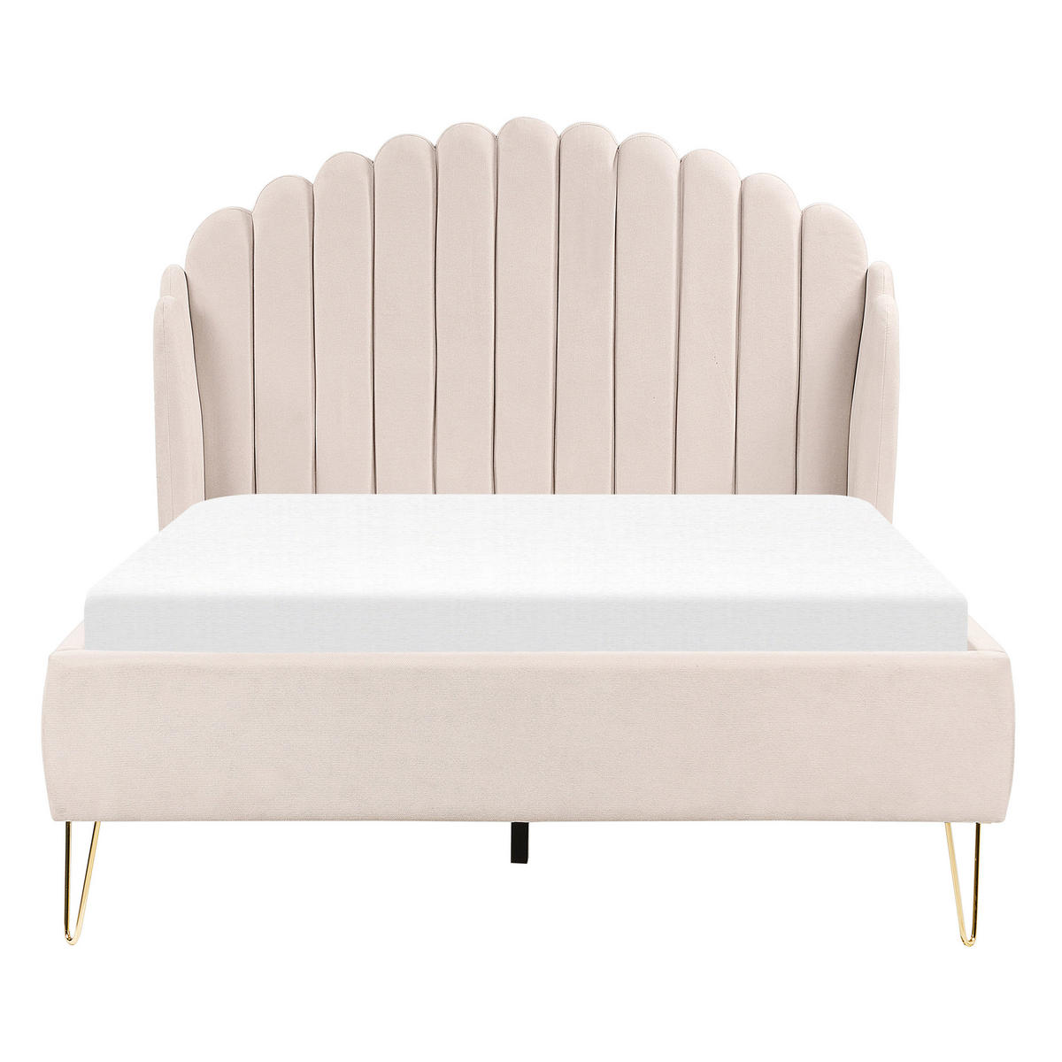 POLSTERBETT 140/200cm Helles Beige Ambillou - Beige, Textil (140/200cm) - Beliani
