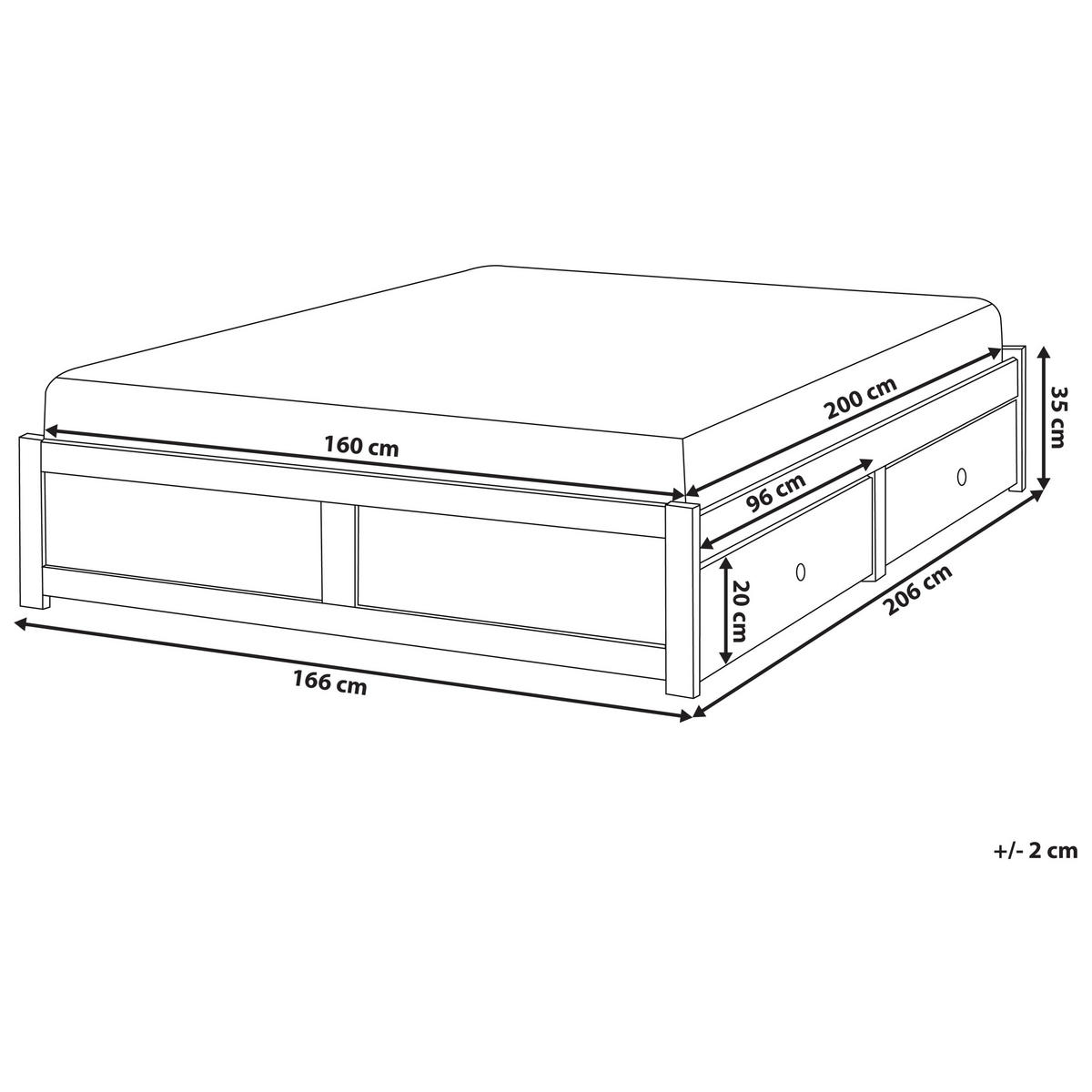 BETT 160/200 cm Weiß Brux - Weiß, Holzwerkstoff (160/200cm) - Beliani
