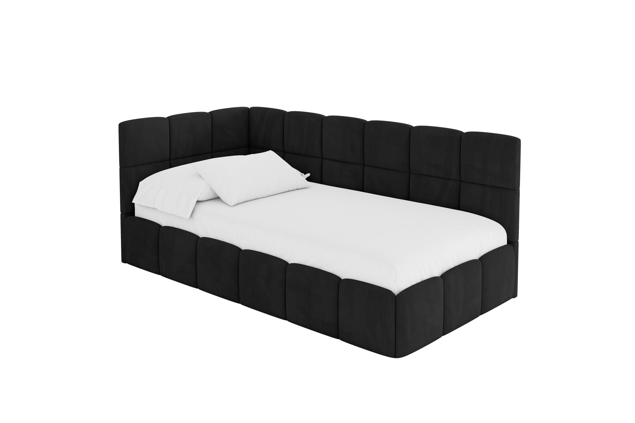 ALTDECOR JEDNOLŮŽKOVÁ POSTEL pro mládež s úložným prostorem vpravo, bez matrace - LIVY 80x200 černá