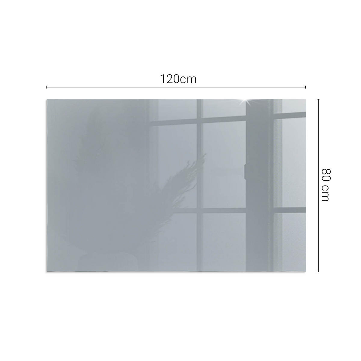 GLASPLATTE für Kamin 120x80 cm - Grau, Glas (120/80/0.4cm) - TULUP