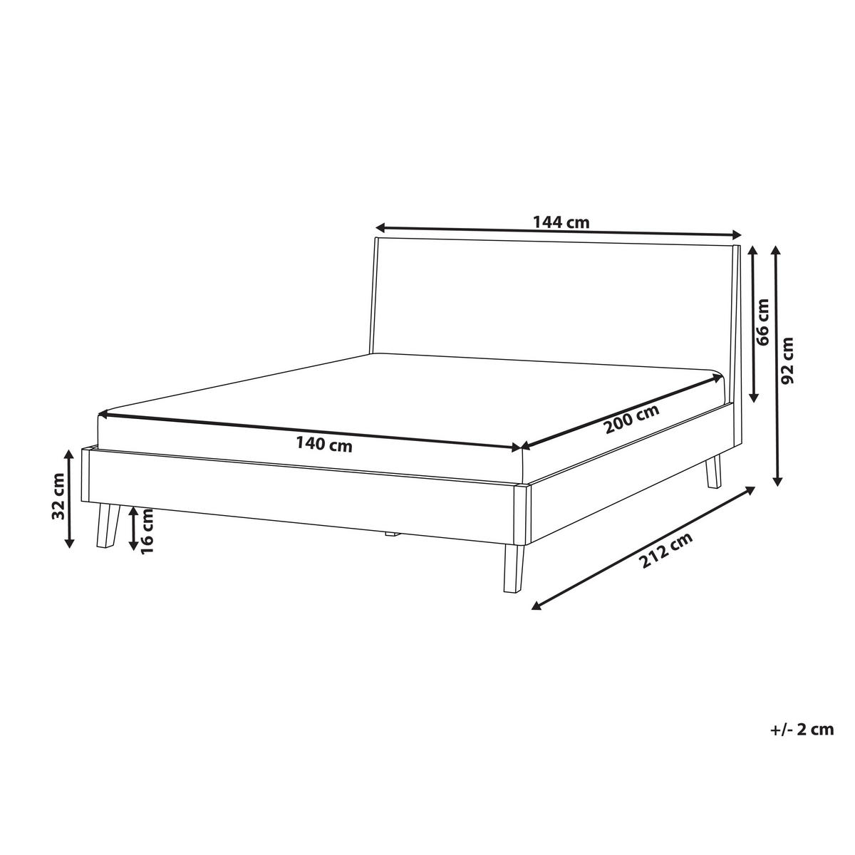 BETT mit Lattenrost 140/200 cm Hellbraun Wizernes - Hellbraun, Holzwerkstoff (140/200cm) - Beliani