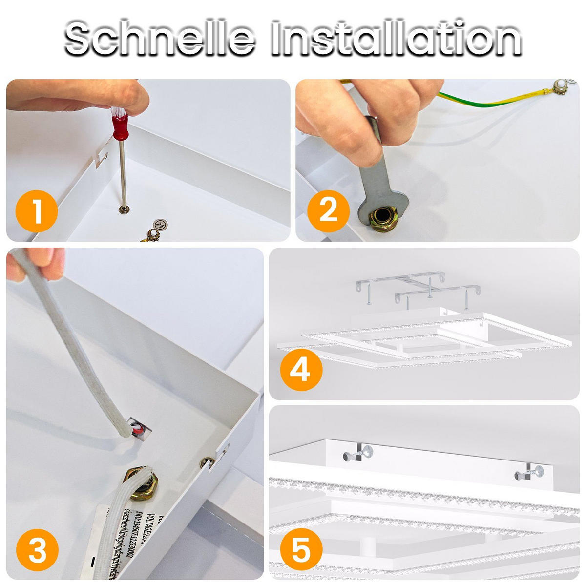LED-DECKENLEUCHTE Friedhelm 54/54/8 cm - Weiß, Metall (54/54/8cm) - Nettlife