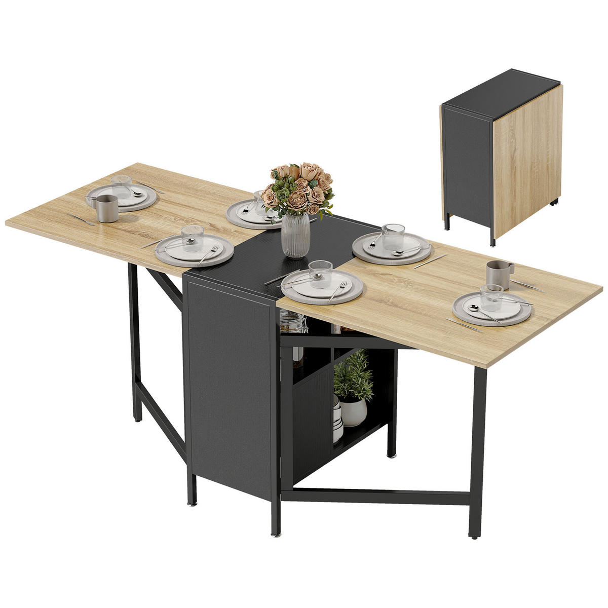 ESSTISCH Schwarz 169.0/60.0/75.0 - Schwarz, Holzwerkstoff (169/60/75cm)