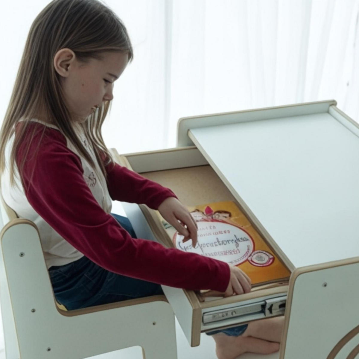 SCHREIBTISCH Montessori 45/52/66 - Weiß, Holzwerkstoff (45/52/66cm) - RAUMHIRSCH FURNITURE