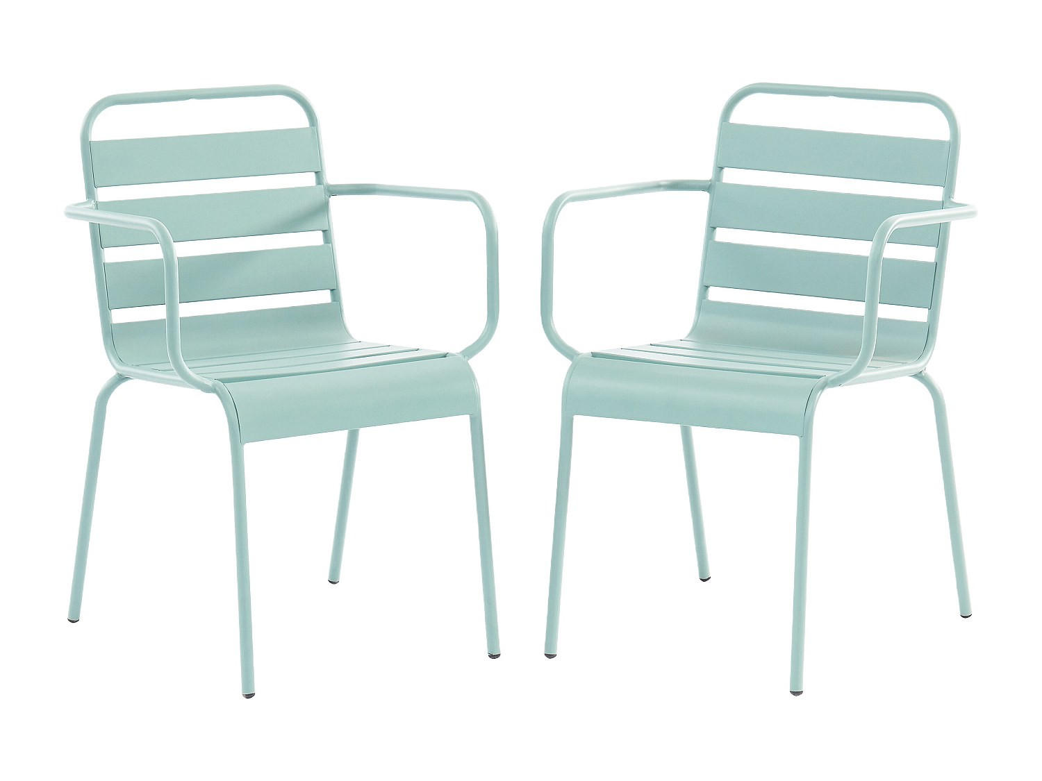 GARTENSESSEL stapelbar 2er-Set - Metall - Mandelgrün - MIRMANDE von MYLIA - Grün, Metall (56/79/59cm) - Vente-Unique