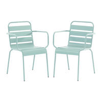 GARTENSESSEL stapelbar 2er-Set - Metall - Mandelgrün - MIRMANDE von MYLIA - Grün, Metall (56/79/59cm) - Vente-Unique