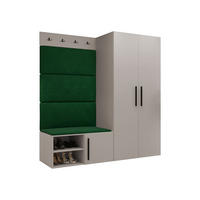 GARDEROBEN-SET Medi I - Kaschmir/Schwarz, Holzwerkstoff/Kunststoff (80/191/50cm) - MIRJAN24