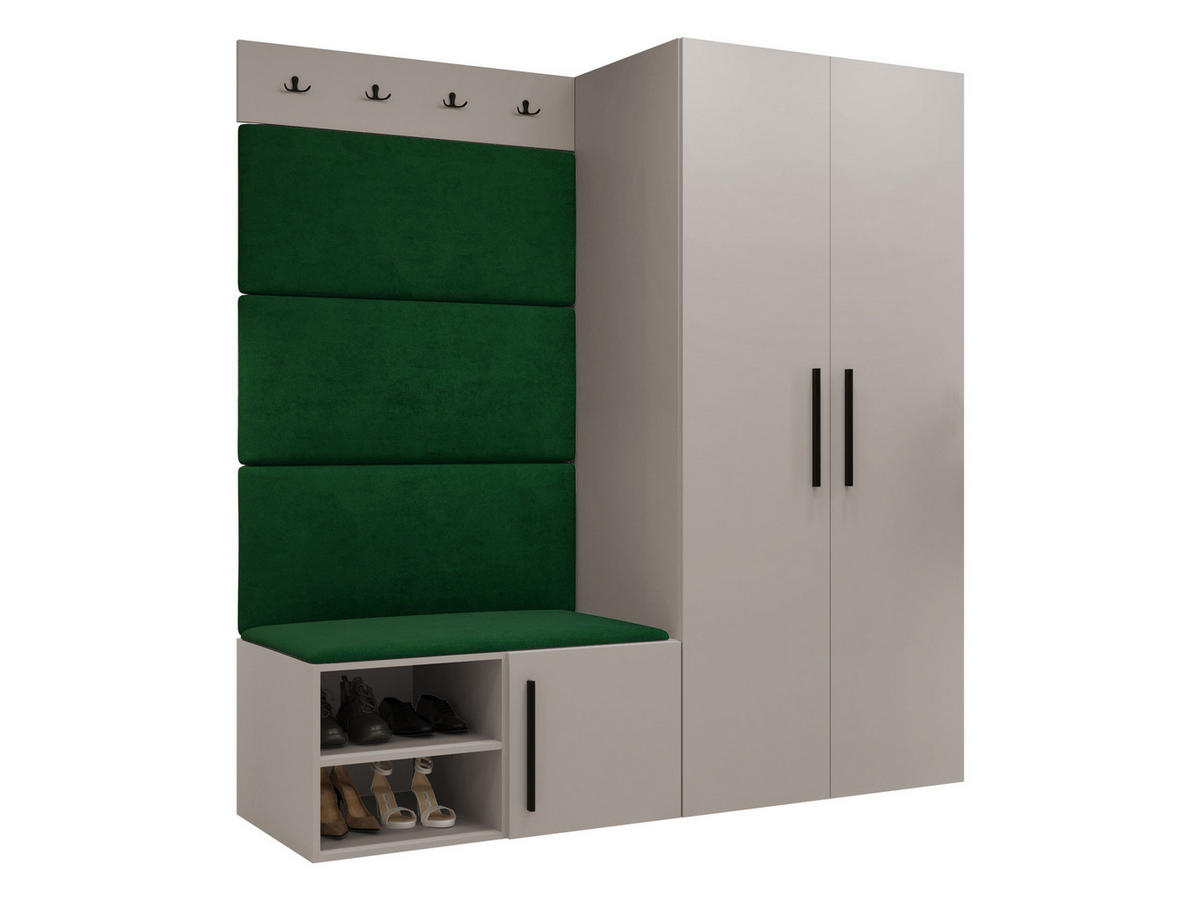 GARDEROBEN-SET Medi I - Kaschmir/Schwarz, Holzwerkstoff/Kunststoff (80/191/50cm) - MIRJAN24