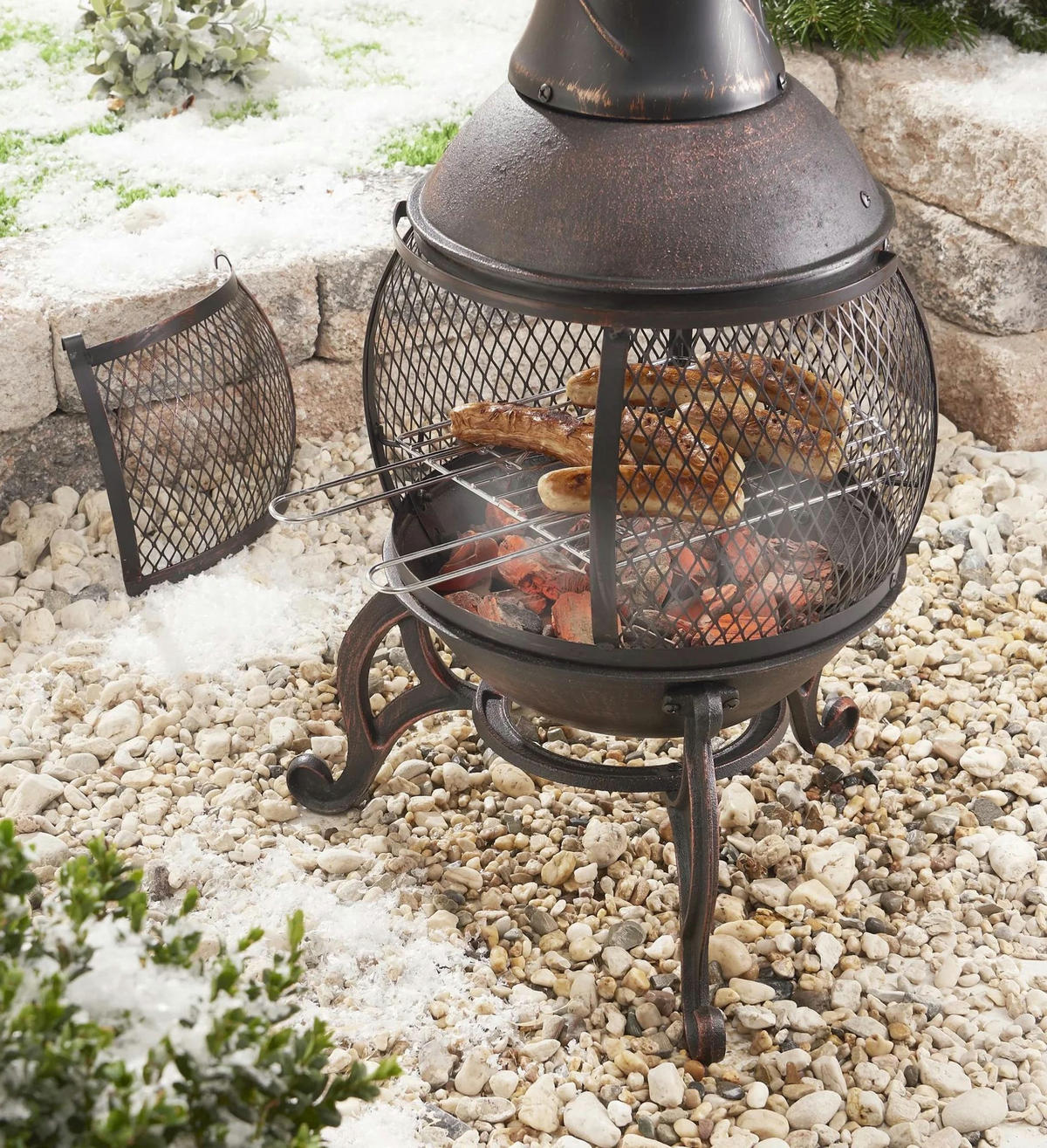 FEUERSTELLE, Gusseisen, Grillfunktion, Bronze - Bronzefarben, Metall (40/28/40.5cm) - Westfalia